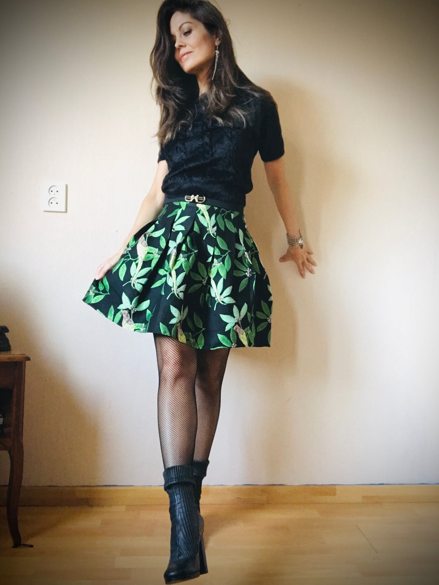 Vintage pleated mini skirt