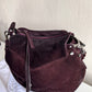 Jimmy Choo burgondy suede shoulder bag