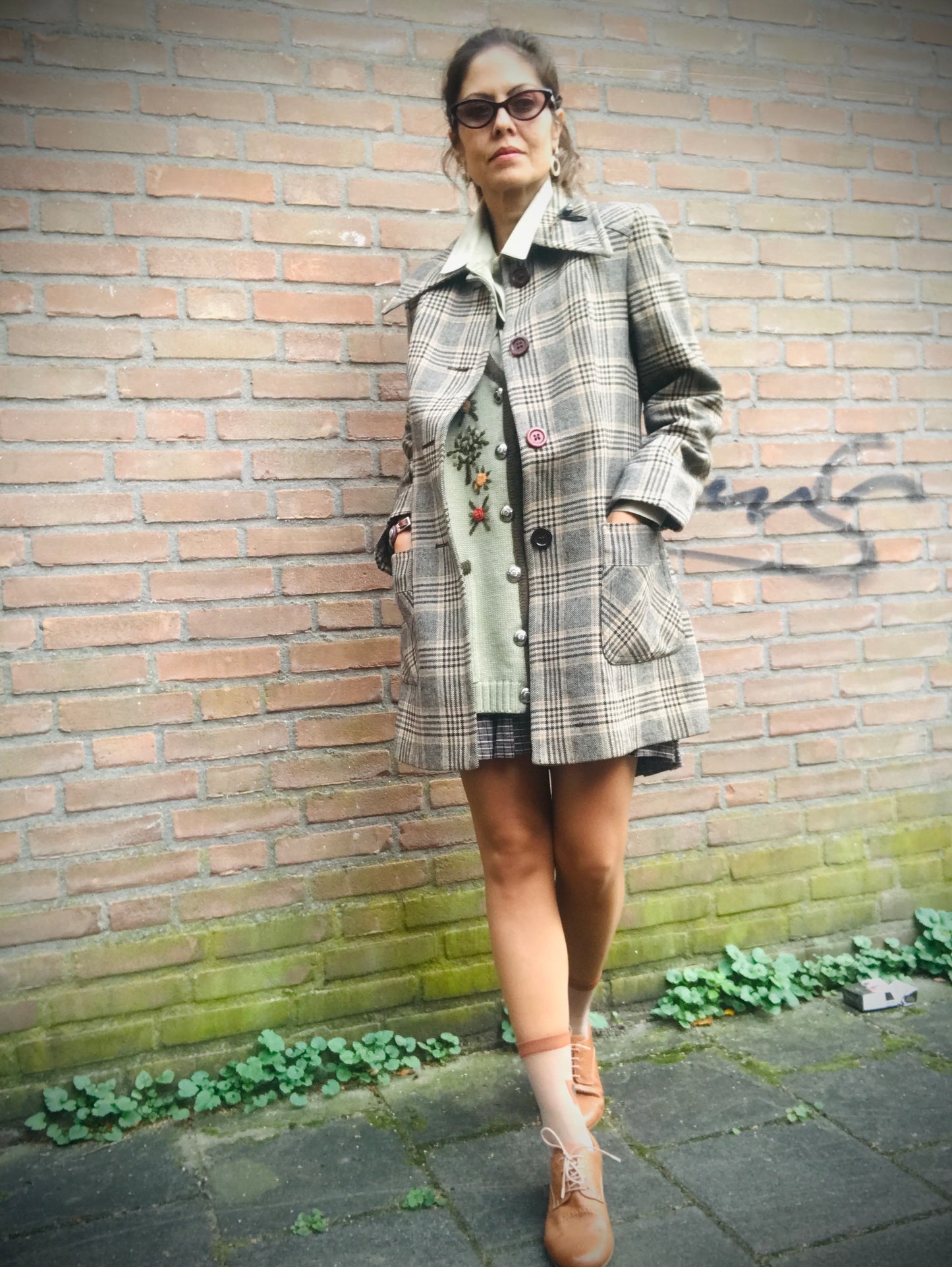 70s vintage tweed coat