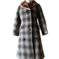 Checkered gabardine winter coat (S)