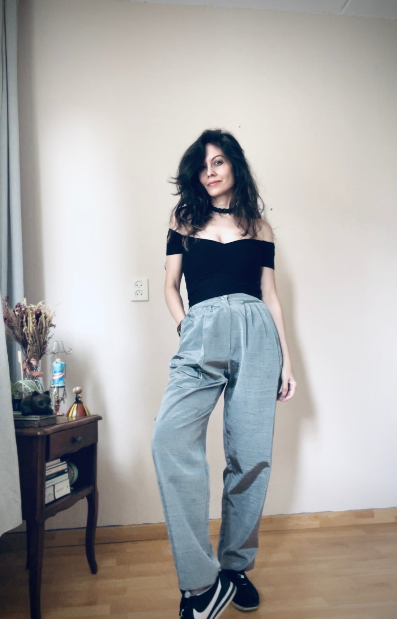 90s High waist pleated trousers