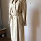 Suede look maxi vintage trenchcoat