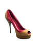 Gucci Tricolor Suede Peep-Toe Platform Pumps - Size 37.5 C⁠