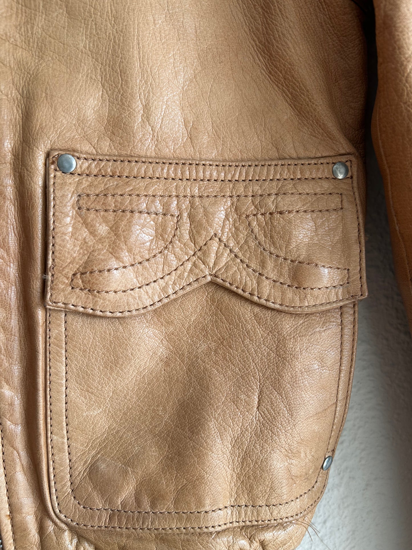70s vintage leather bomber