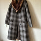 Checkered gabardine winter coat (S)