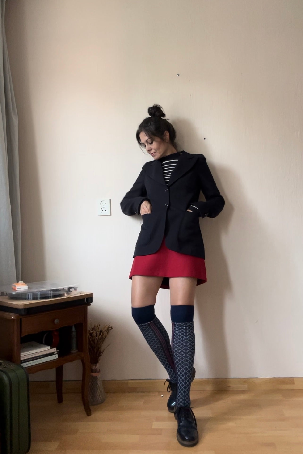 Vintage 1970s French Tailored Worsted Wool Blazer