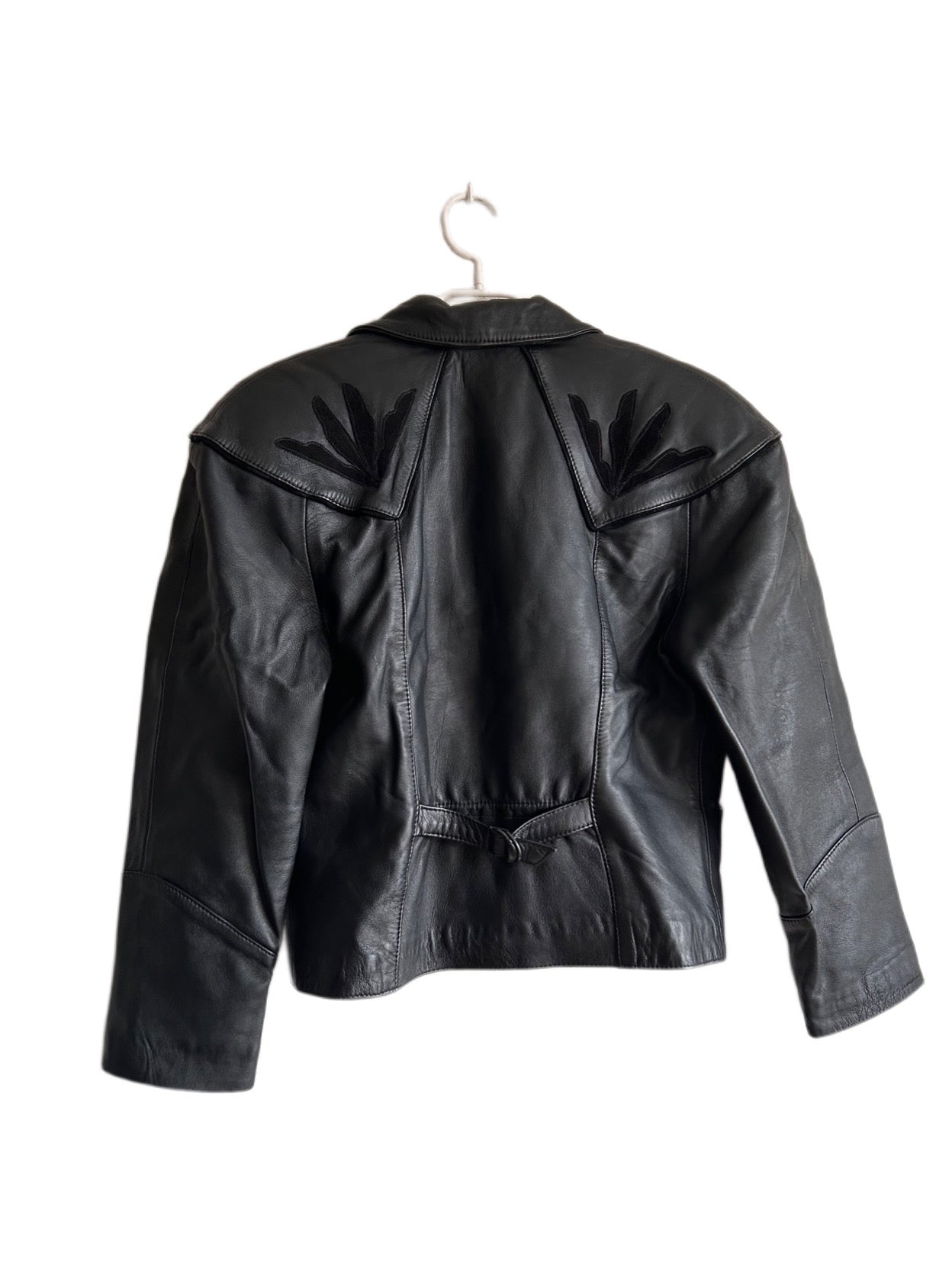 80s leather crop jacket