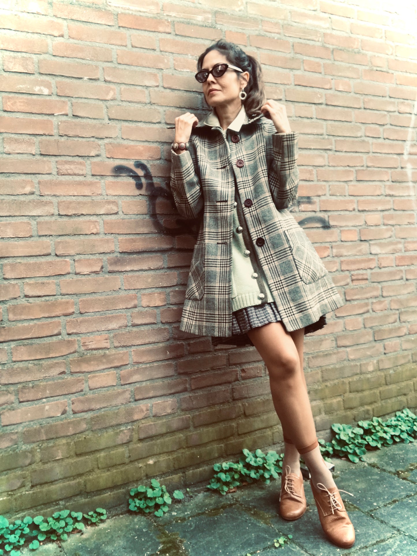 70s vintage tweed coat