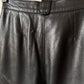 High waist pleated leather pants