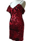 Red sequin christmas party dress