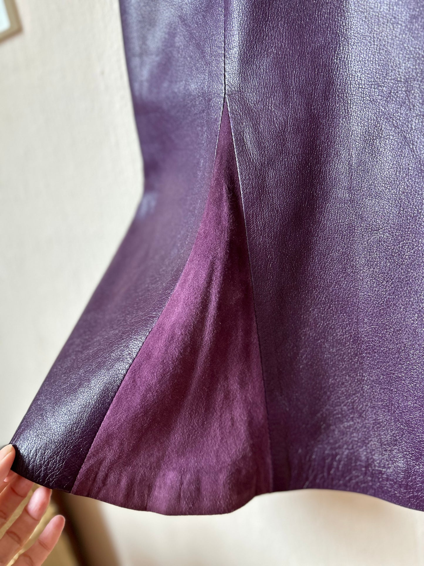 Purple leather vintage skirt