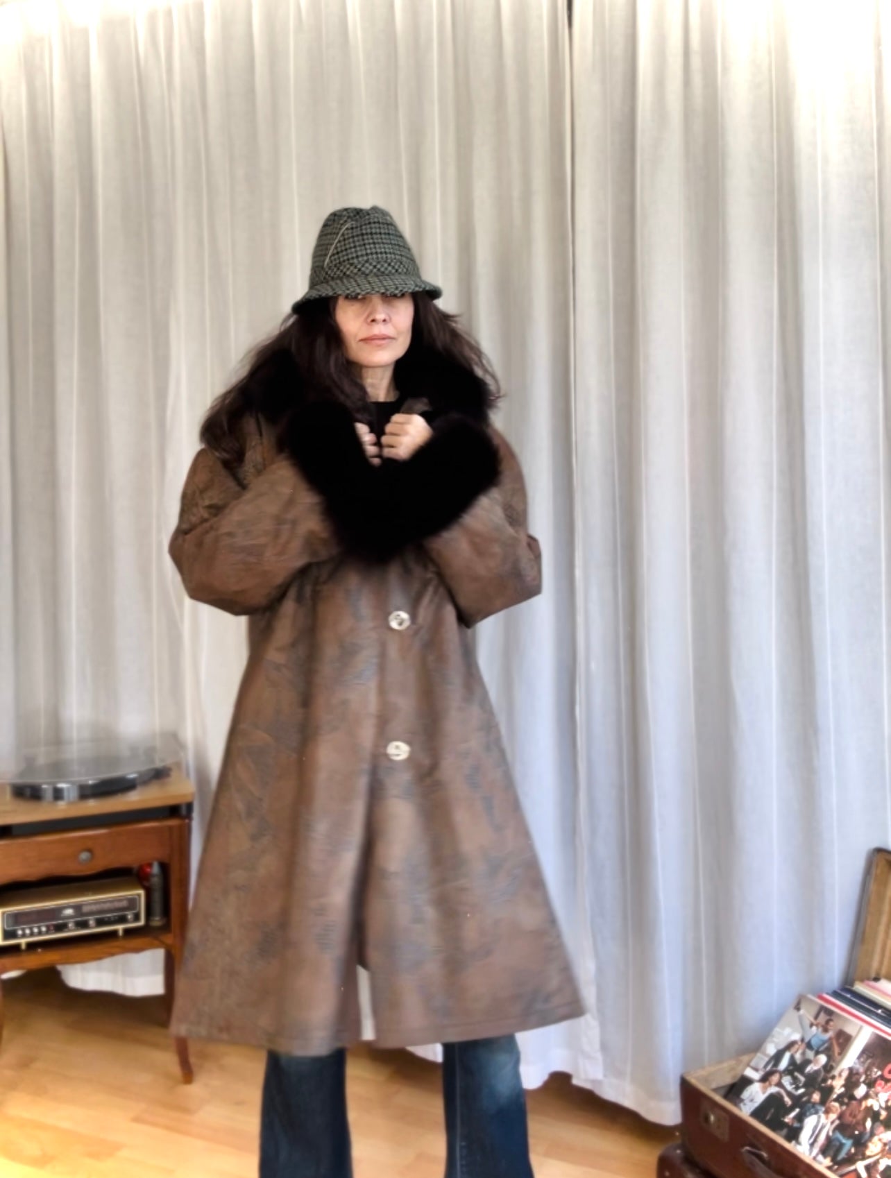 80s vintage winter coat (L)