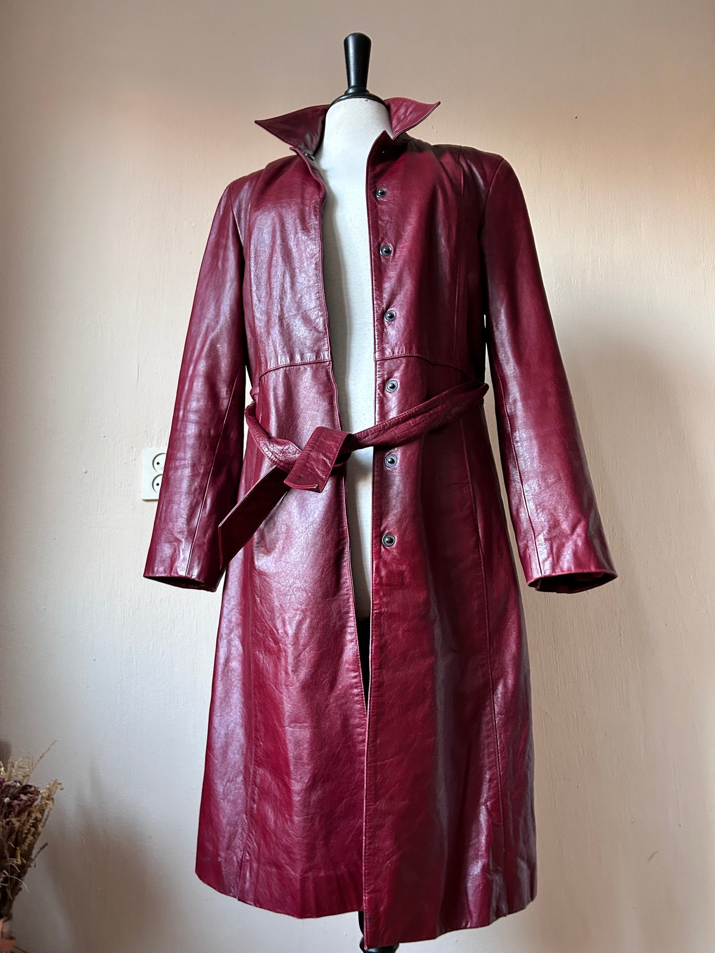 Naf Naf leather trench coat