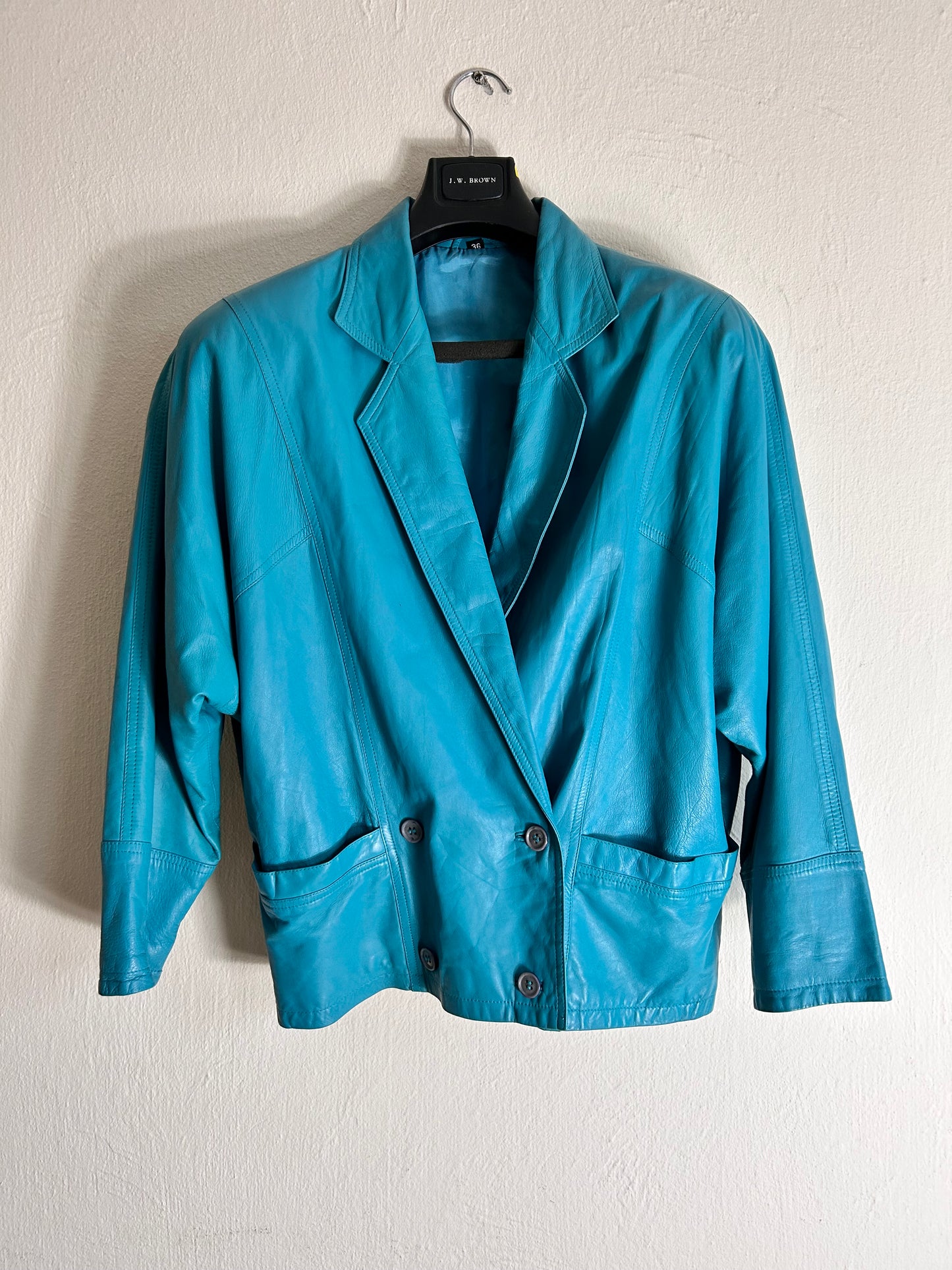 Turquoise leather jacket