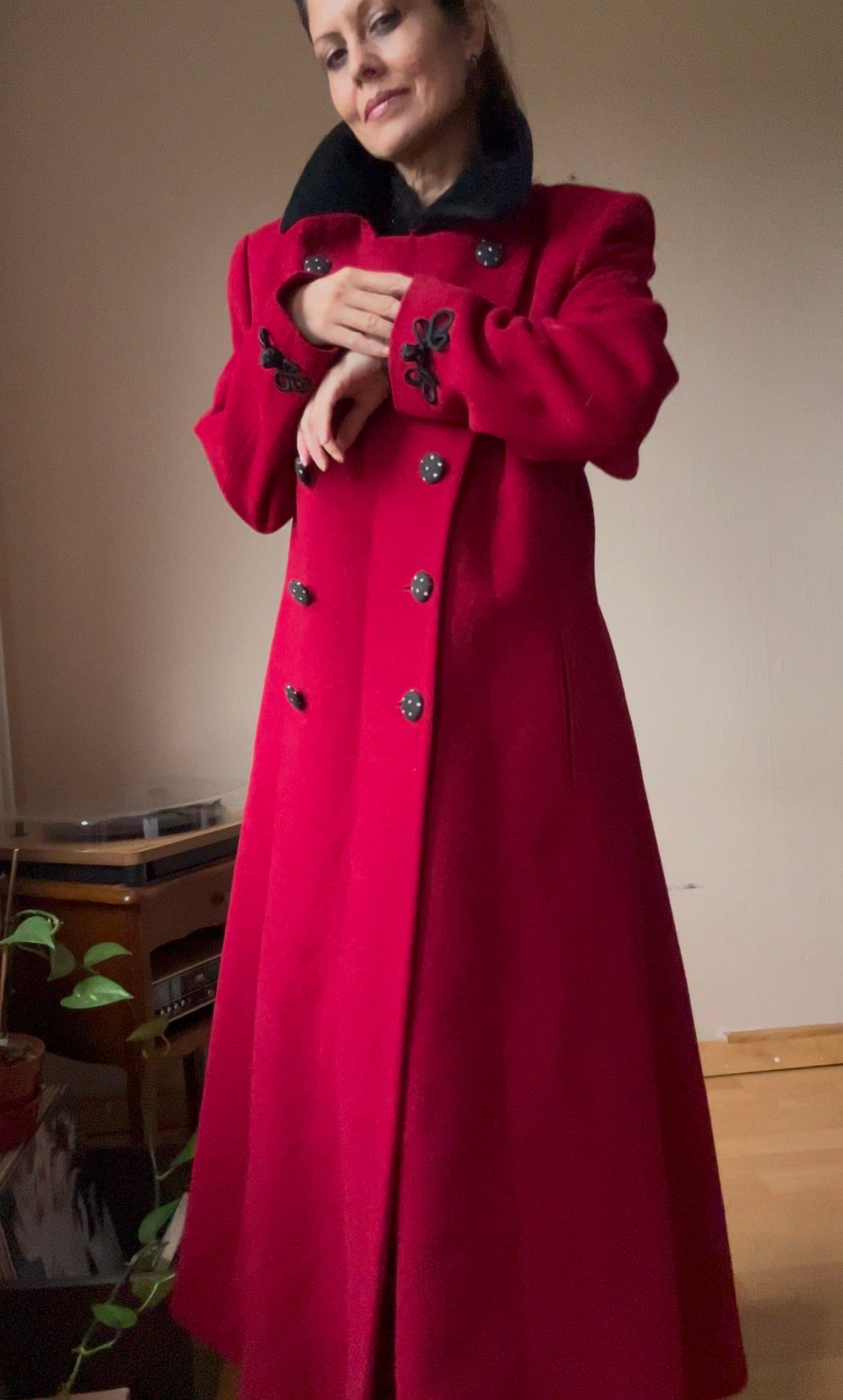 Cashmere wool blend maxi coat