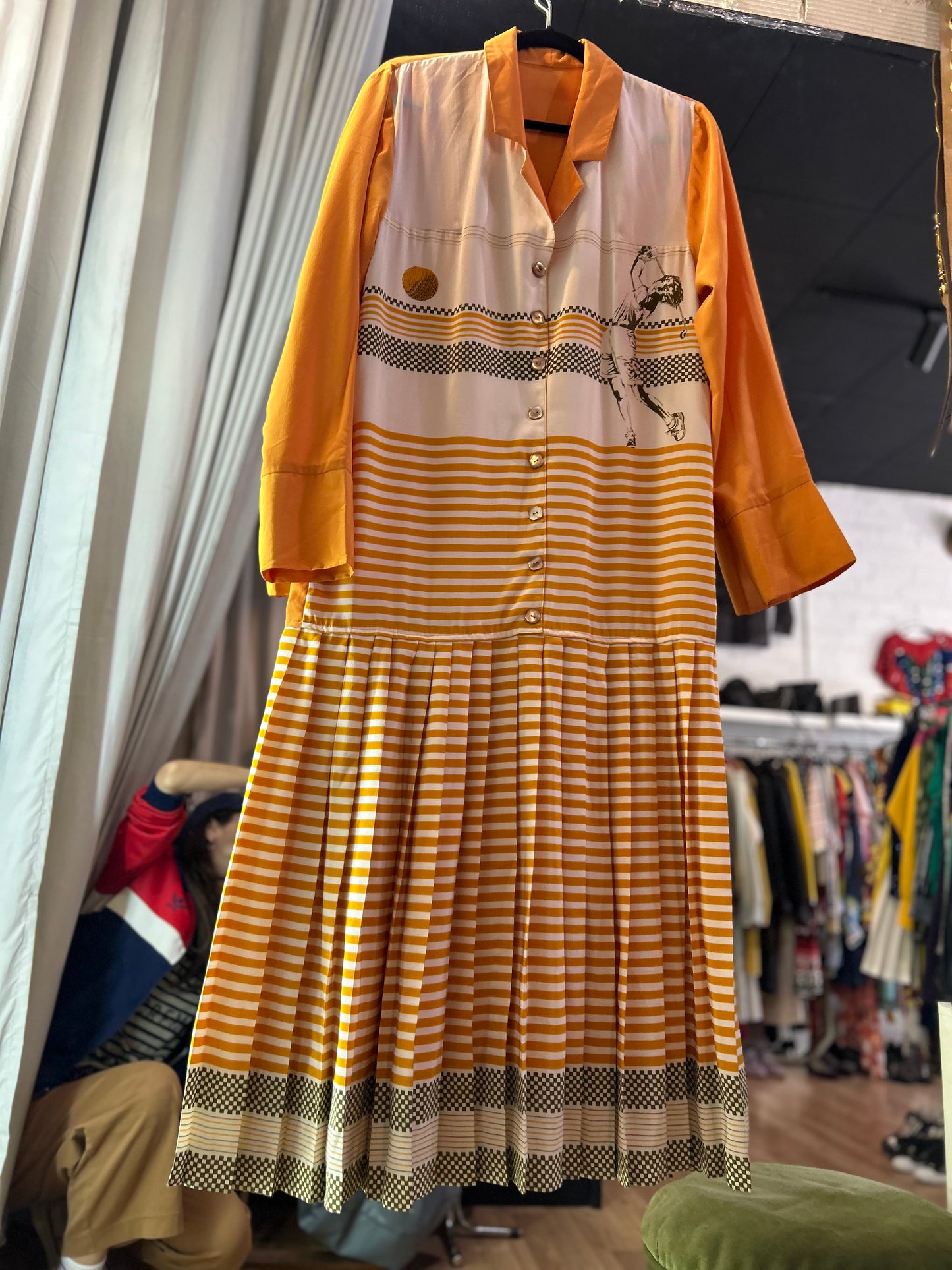 80s Vintage pleated dress