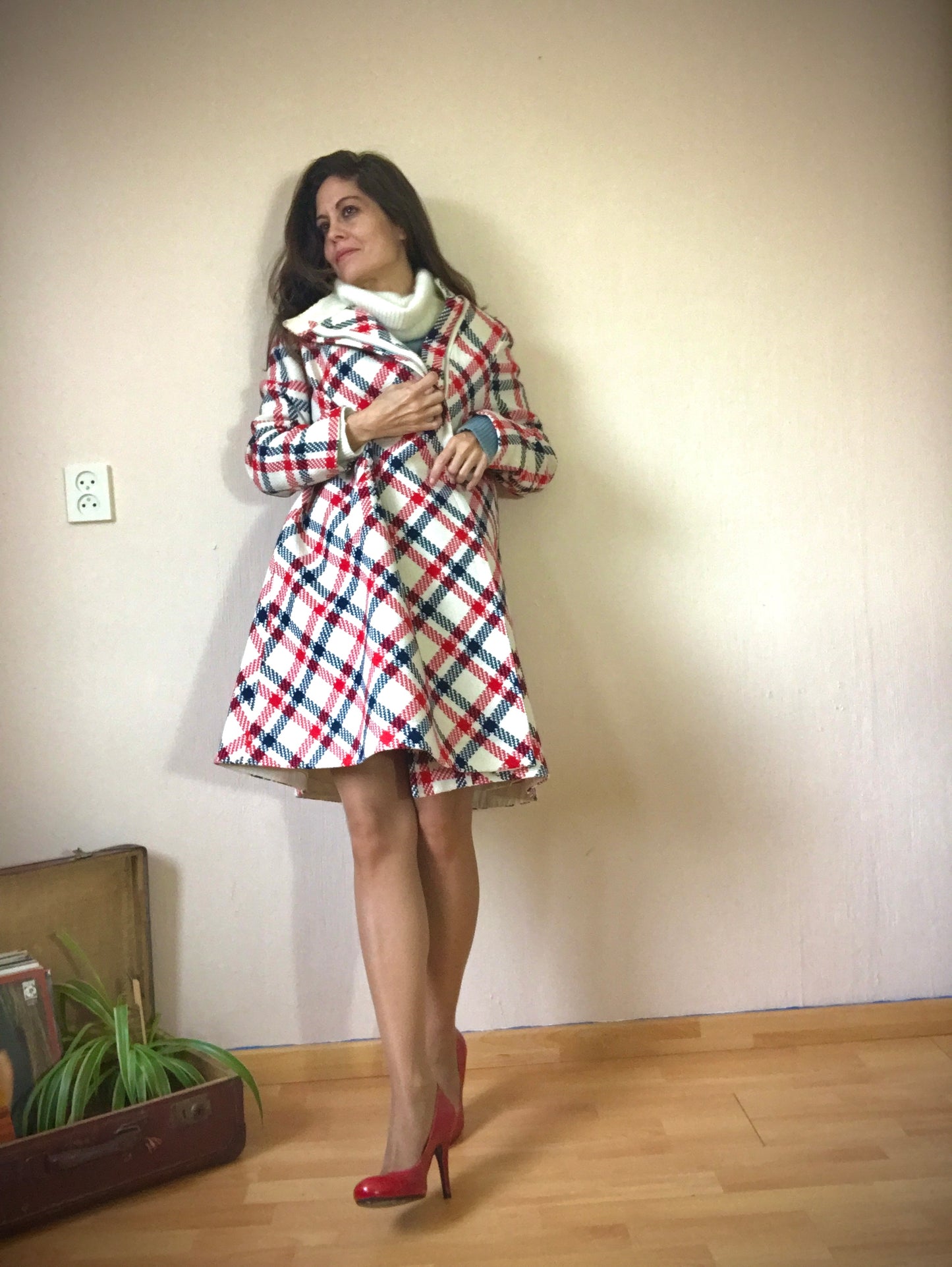 70s plaid coat