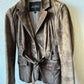 Belted suede jacket