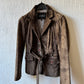 Belted suede jacket