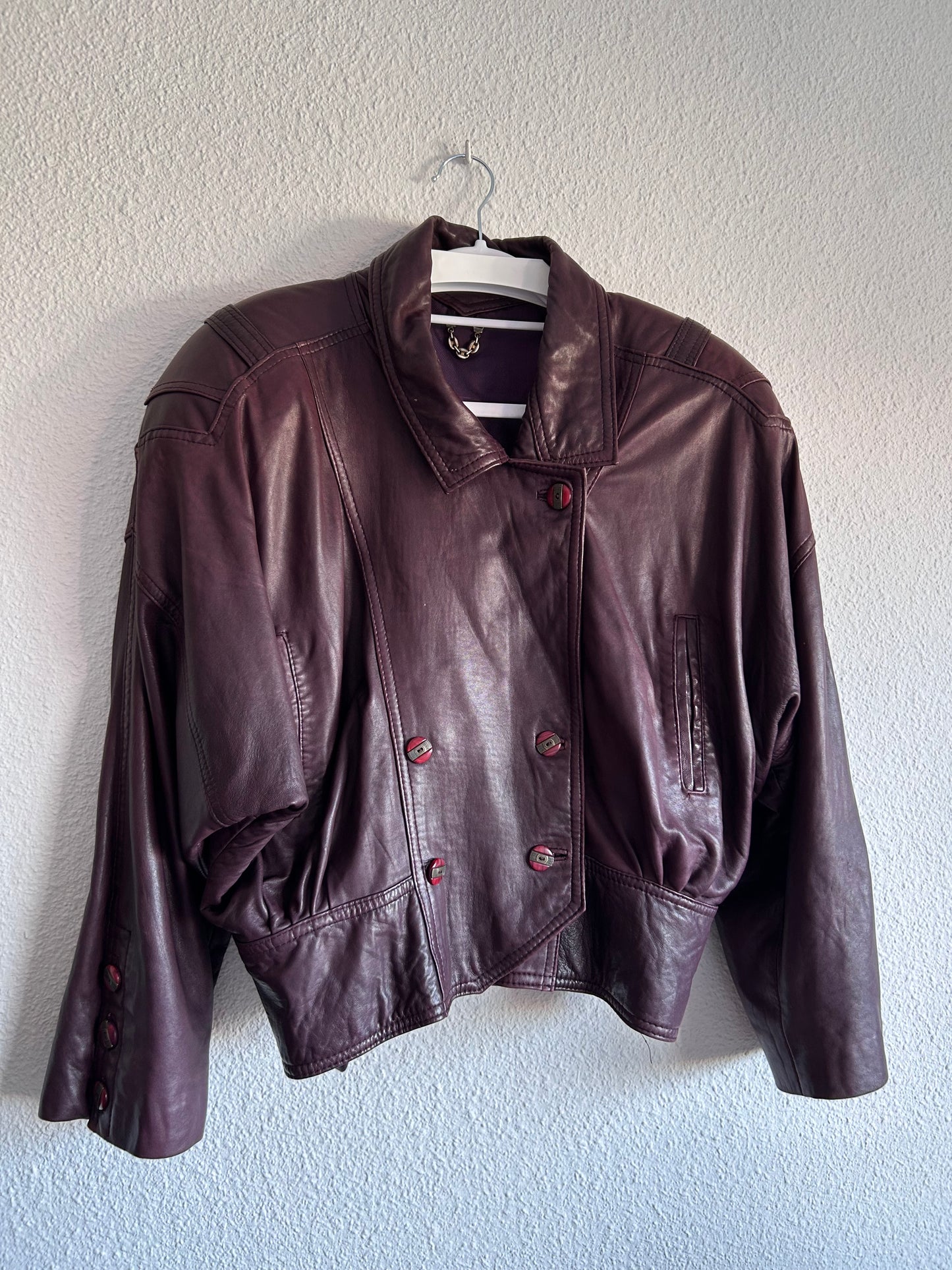 80s vintage lamb leather jacket