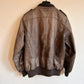80s leather flight bomber jacket