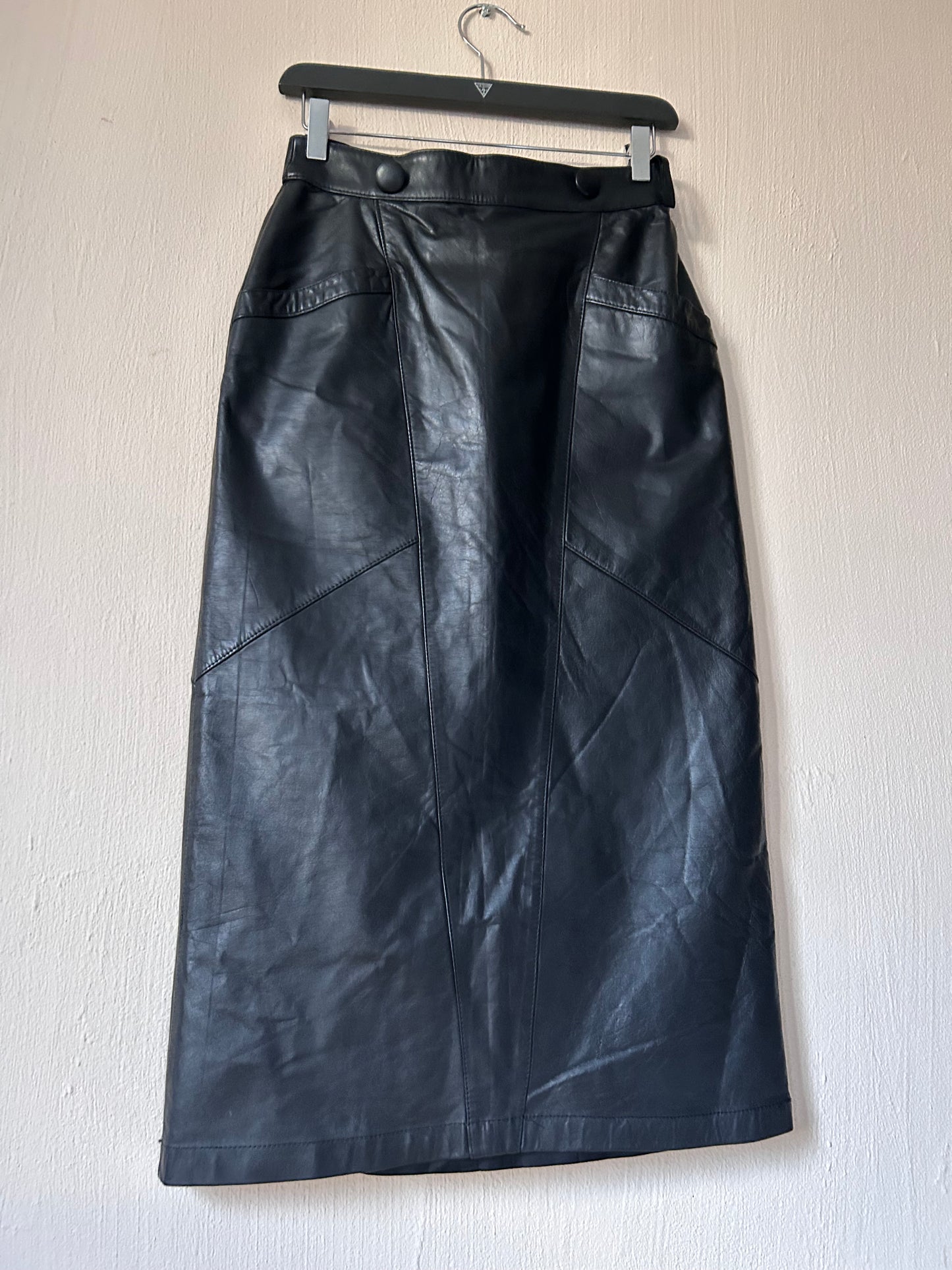 Maxi leather pencil skirt