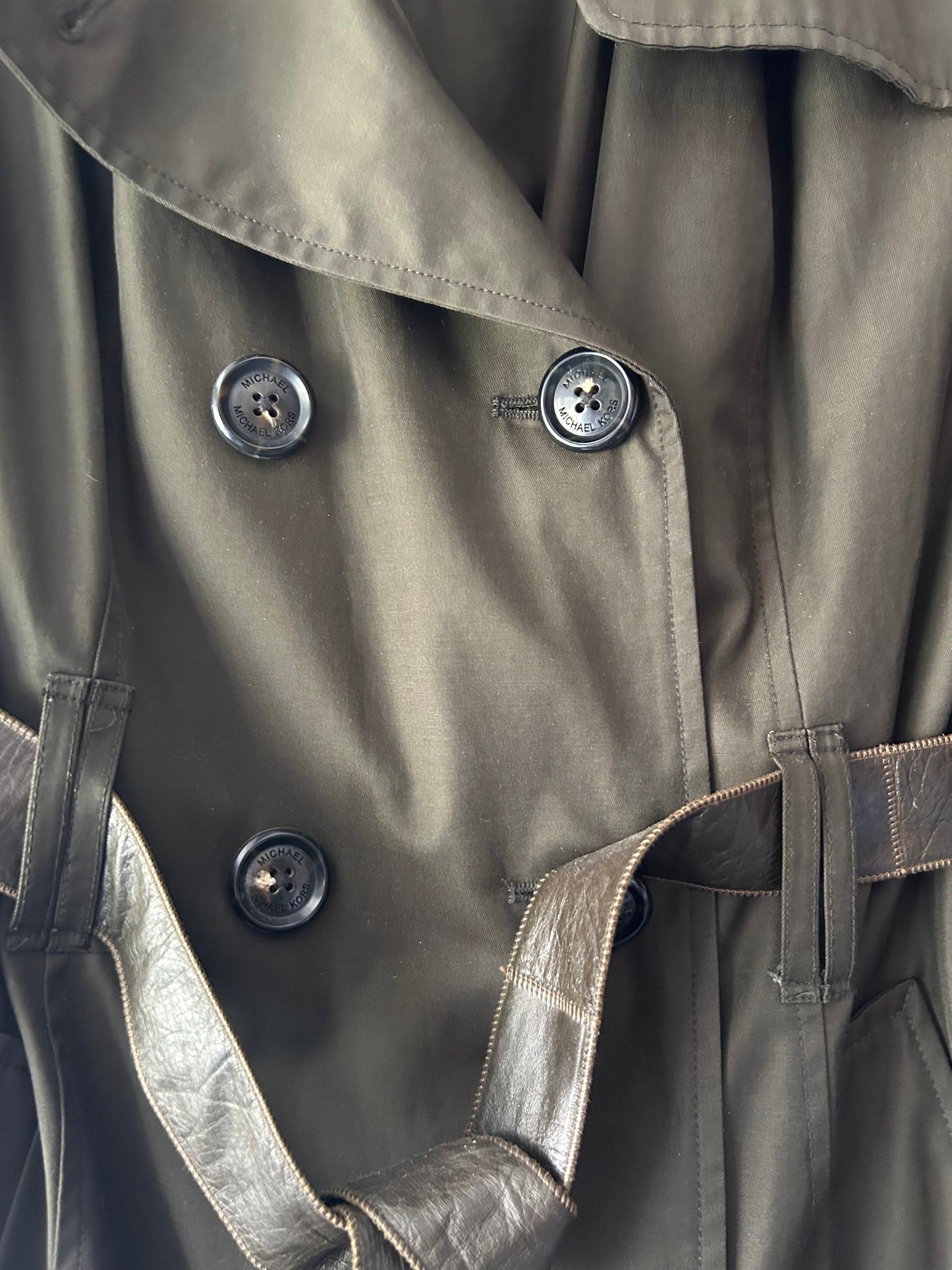 MICHAEL Michael Kors Olive Green Trench Coat – Size S