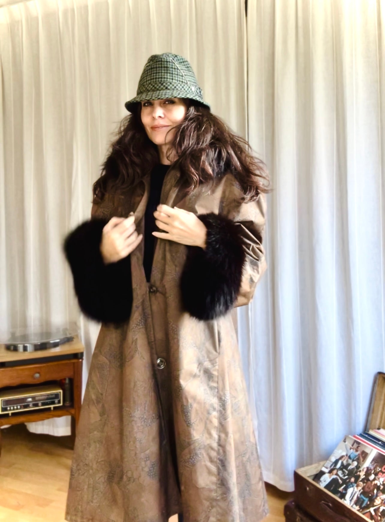 80s vintage winter coat (L)