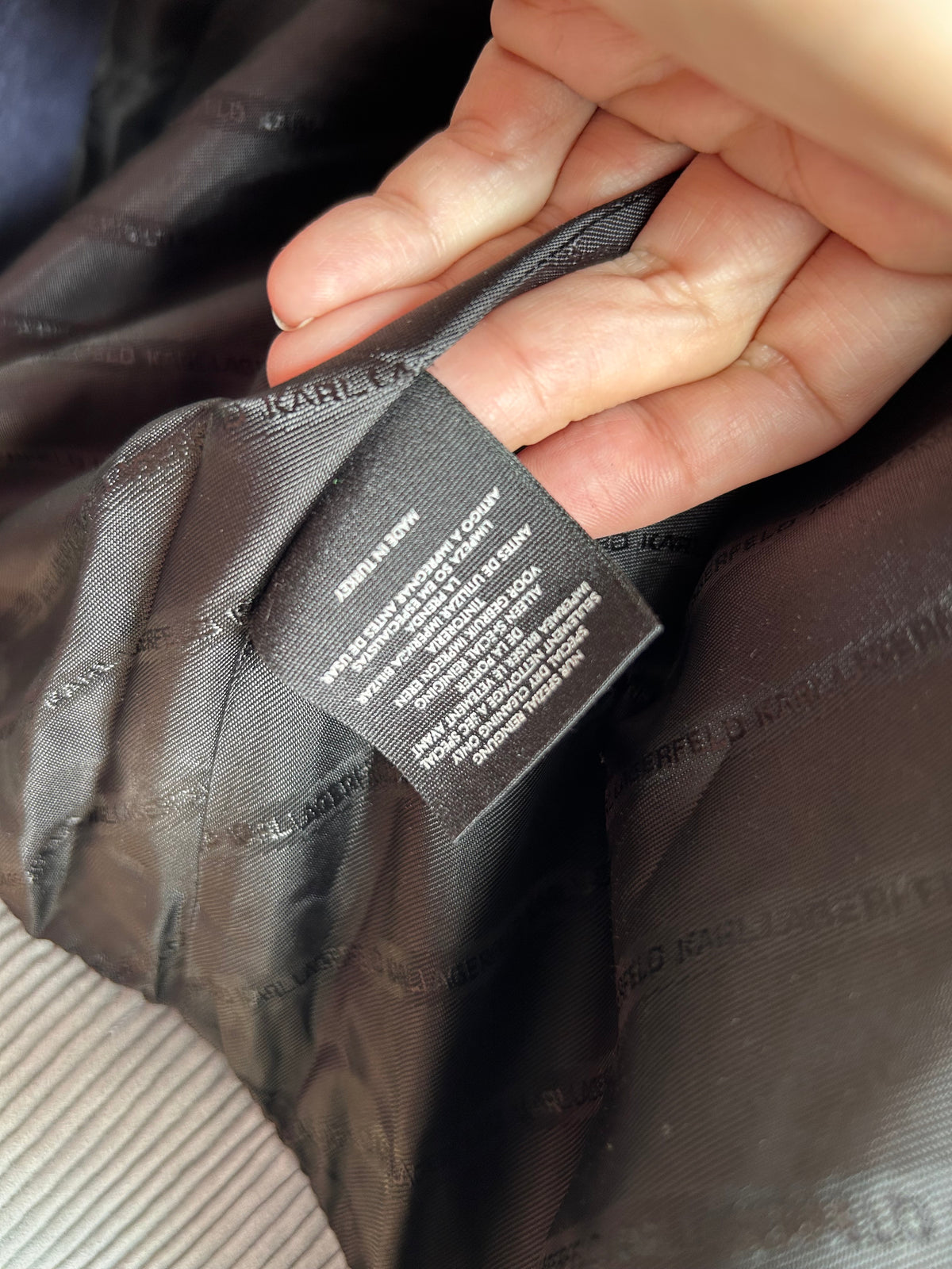 Karl Lagerfeld Colorblock Suede Bomber Jacket - EU 34 / FR 36 / IT 40⁠