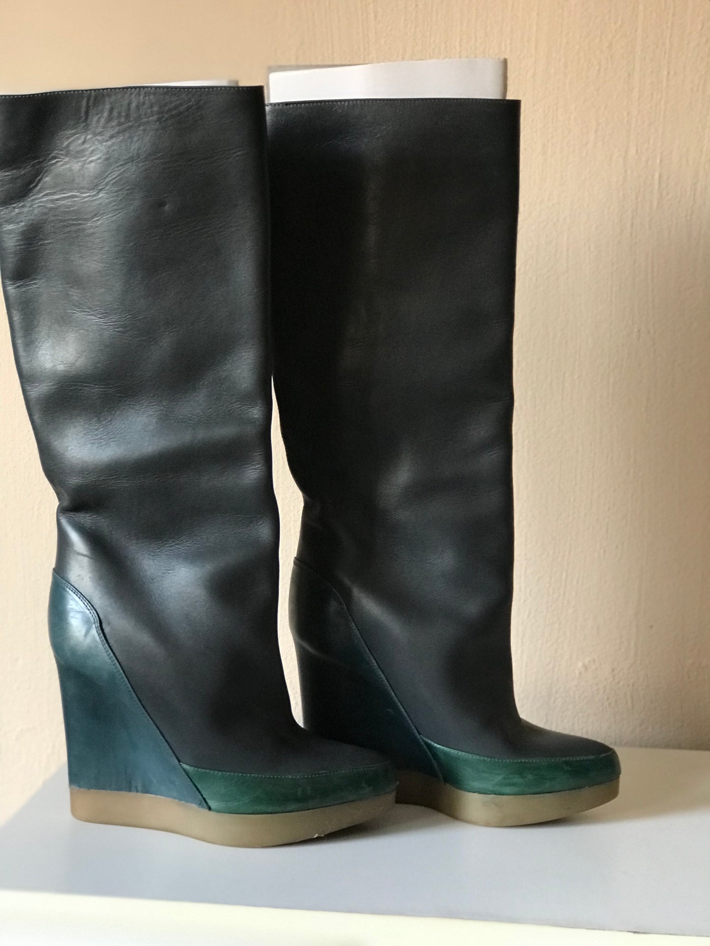 Jil Sander knee length platform boots