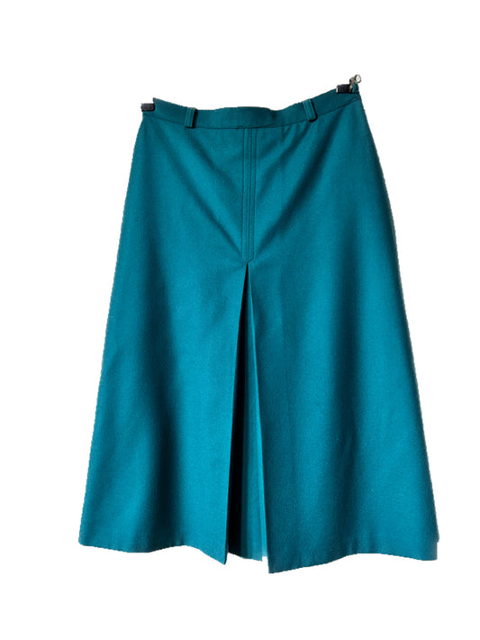 Single front pleat vintage midi skirt (S)