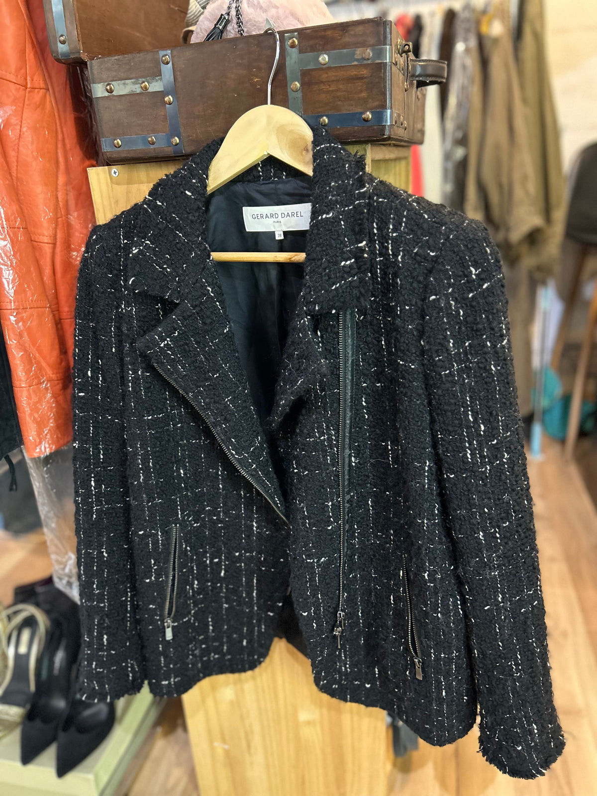 Gerard Darel Black Tweed Jacket