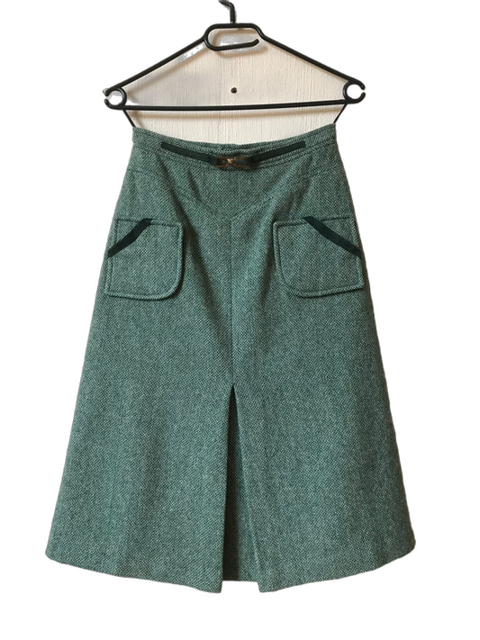 Single pleat wool skirt (S)