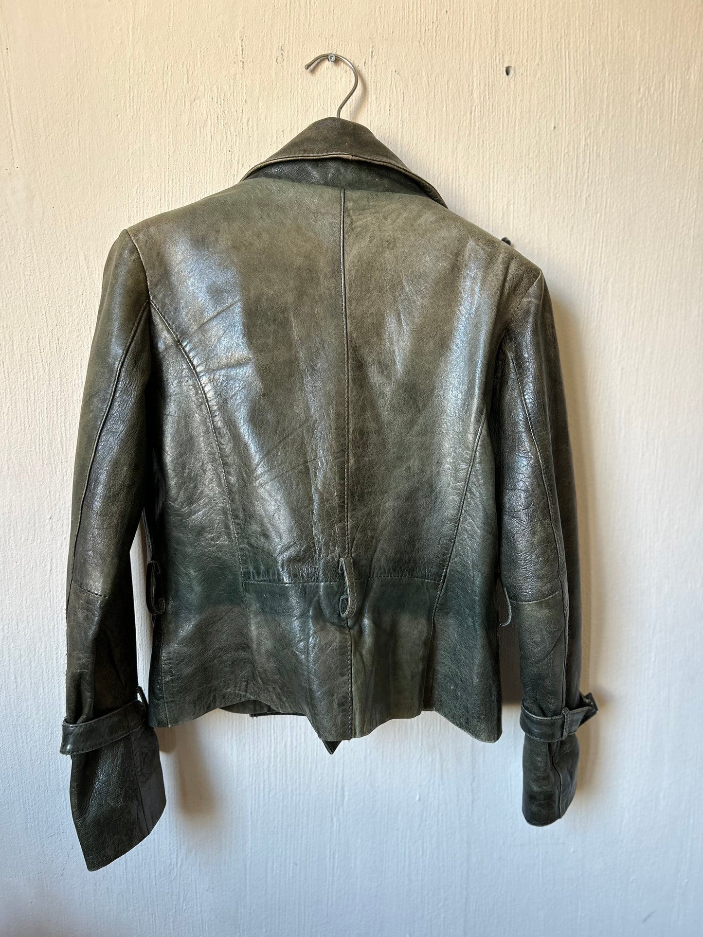 Vintage leather biker jack 42