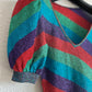 Multicolor glittery festival top