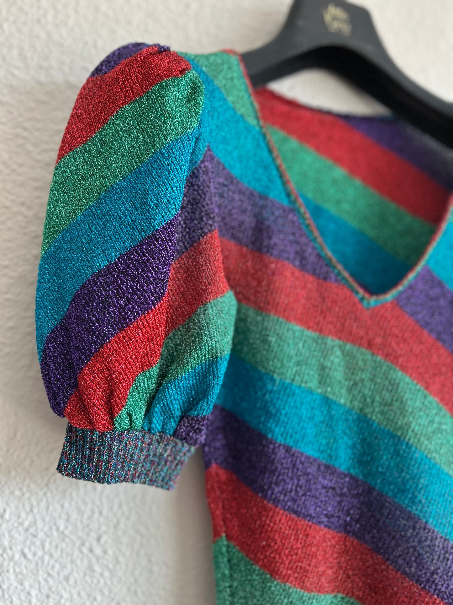 Multicolor glittery festival top