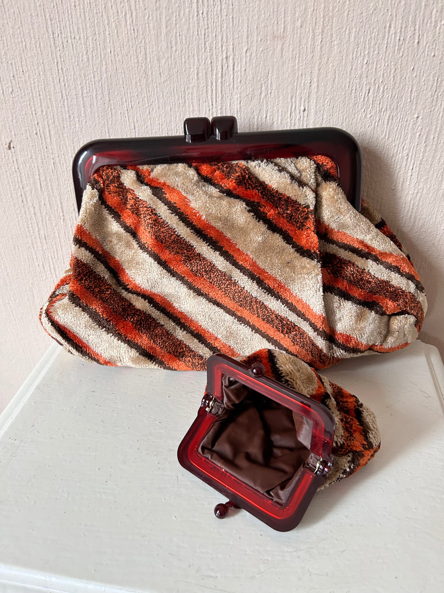 70s mod retro Clutch +portemonee set