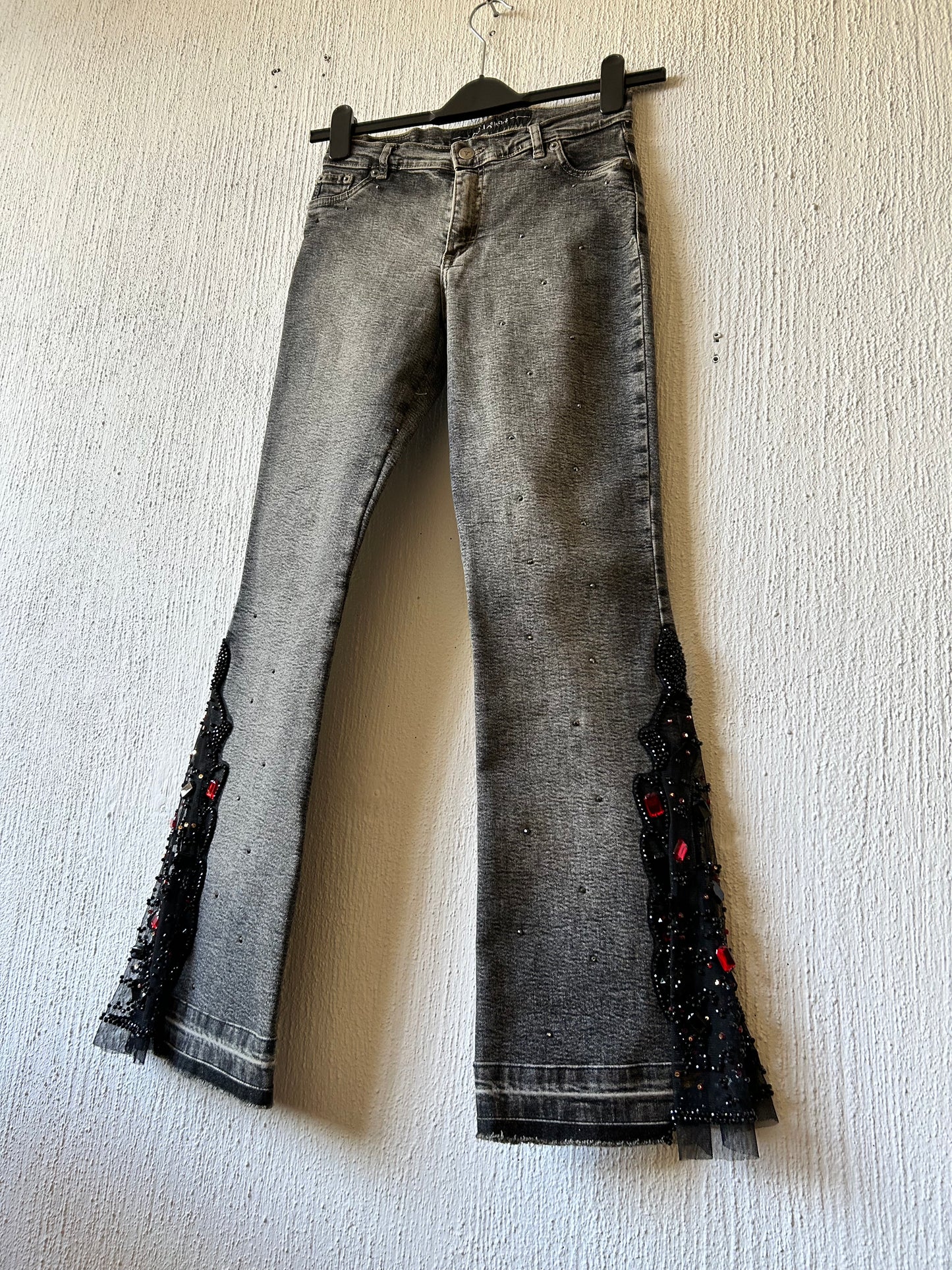 Vintage sequin flared jeans