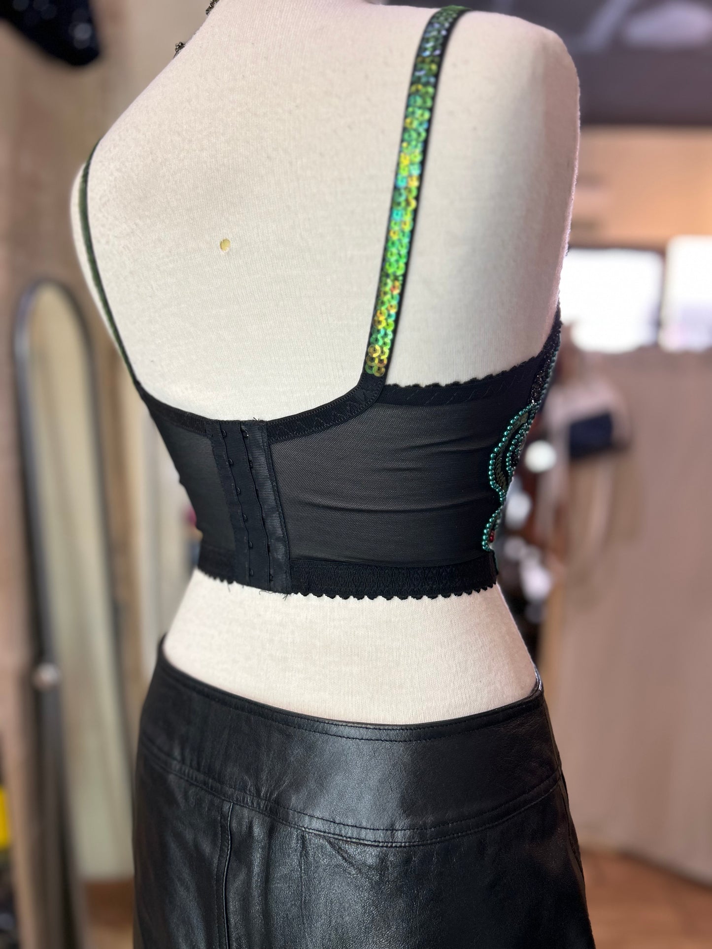 Embellished bustier/ crop top