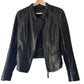 Black soft leather biker