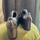 ⁠Calvin Klein Metallic Pewter / Silver Platform Oxford Derby Shoes⁠ 39