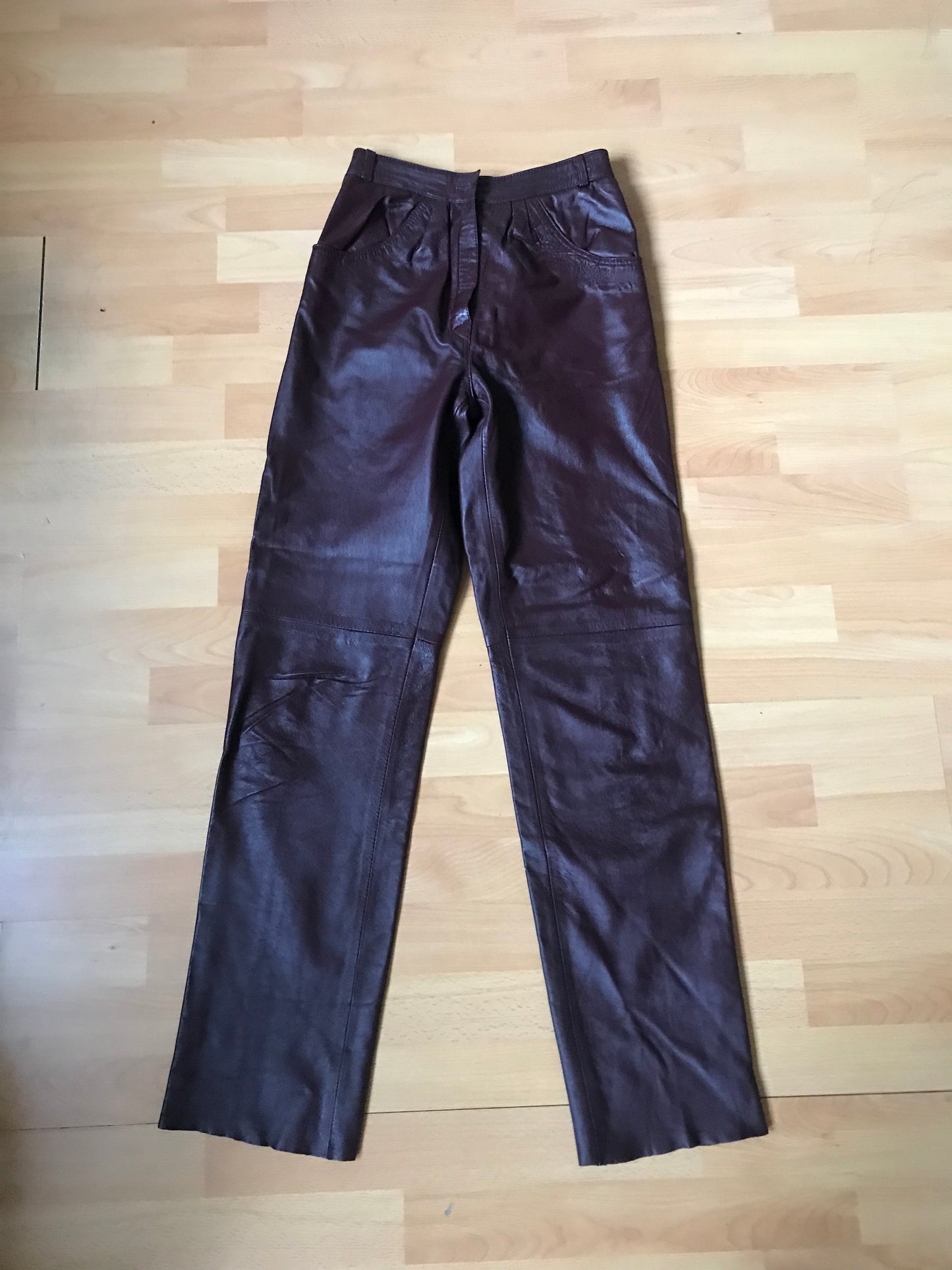 Vintage bordeaux leather pants