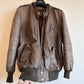 80s leather flight bomber jacket