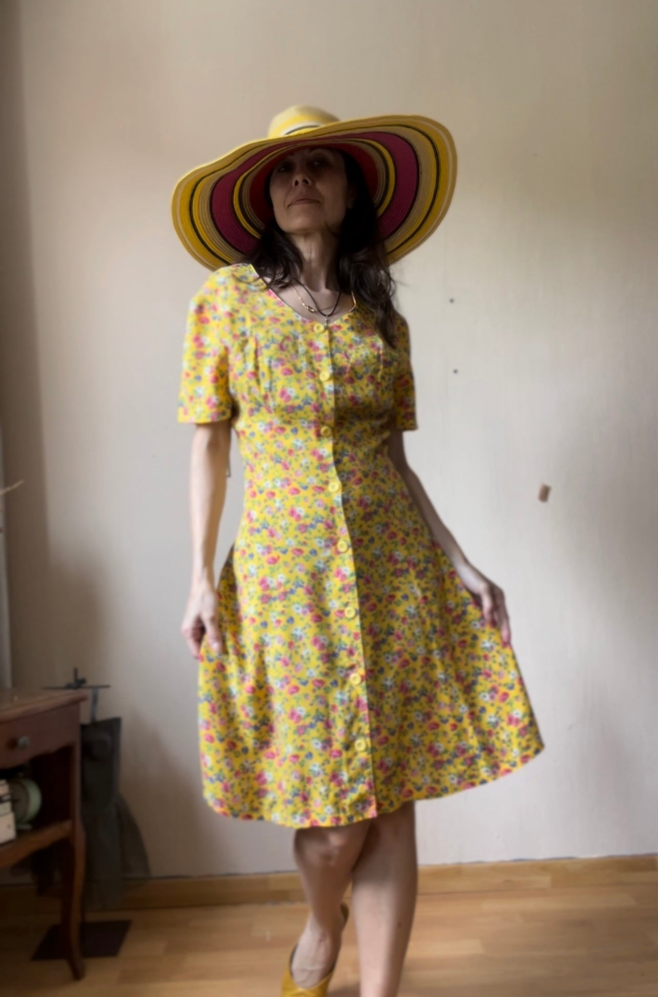 Vintage floral print dress