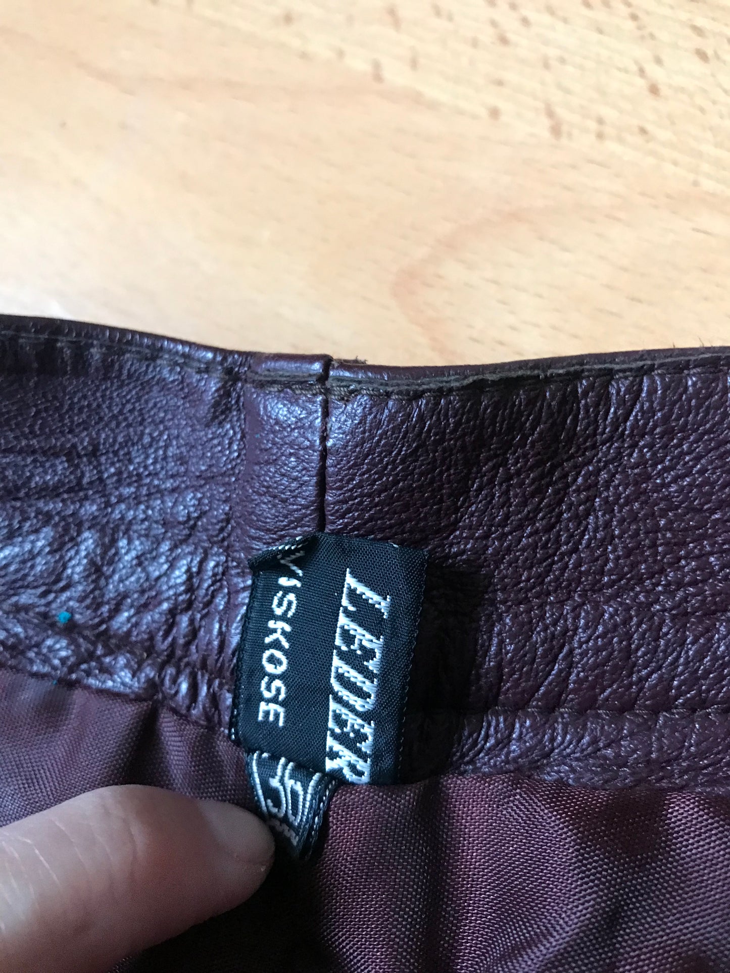 Vintage bordeaux leather pants