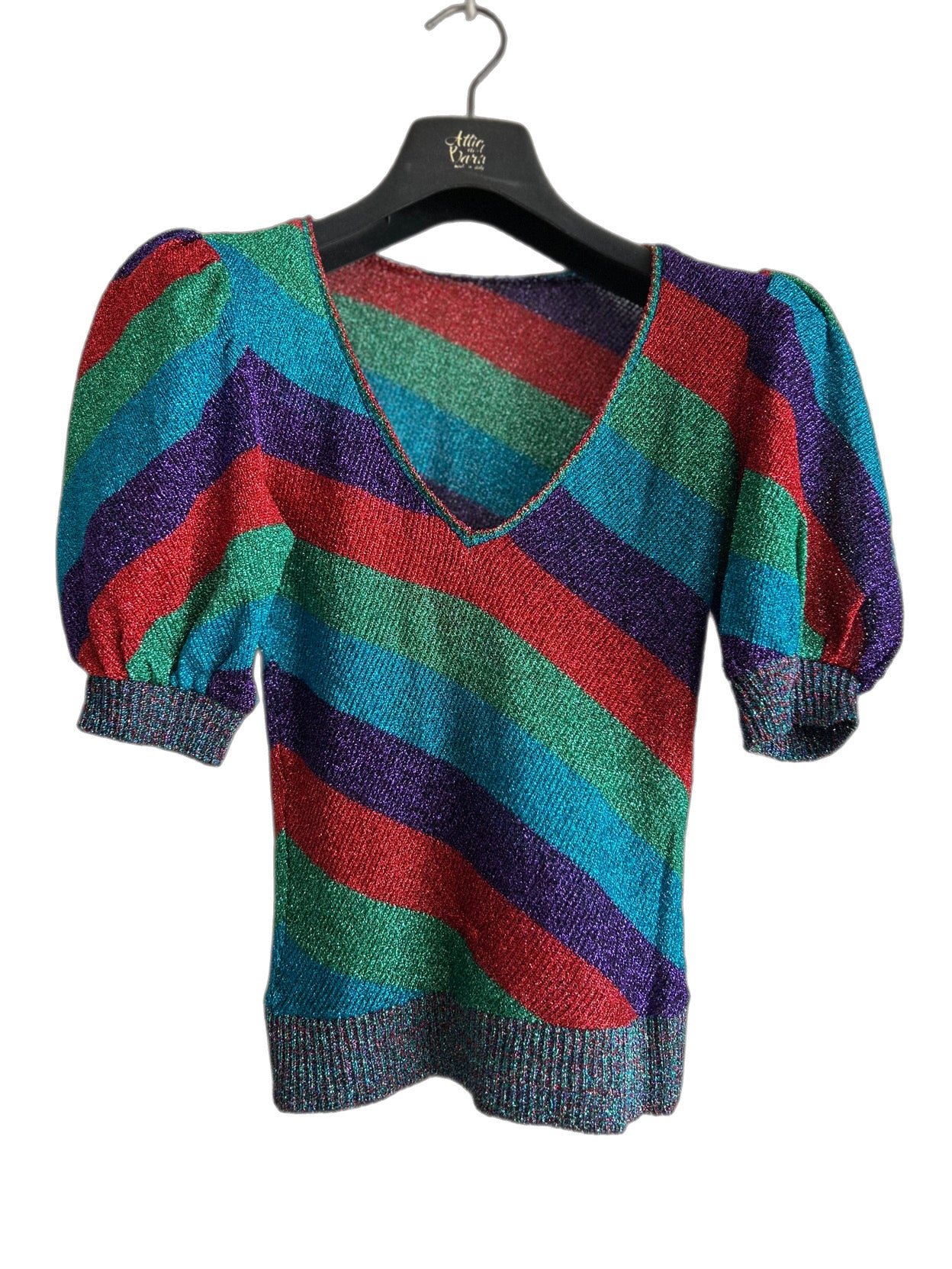 Multicolor glittery festival top