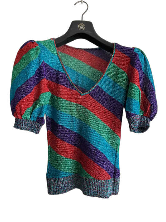 Multicolor glittery festival top
