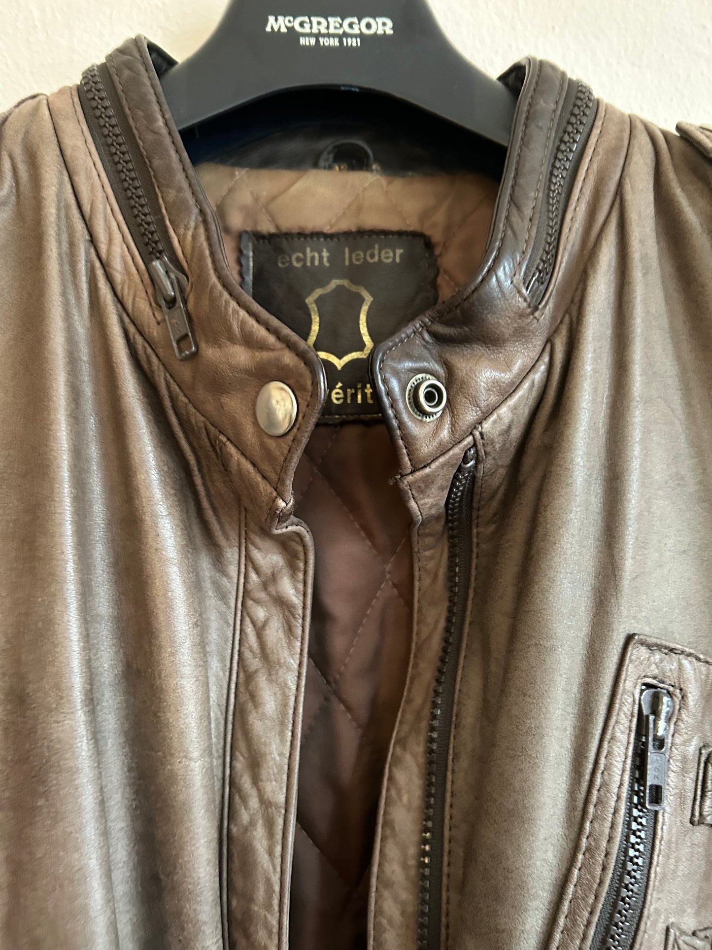80s leather flight bomber jacket