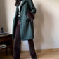 Vintage coat with faux fur cuffs (S)