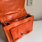 Italian leather organizer handbag